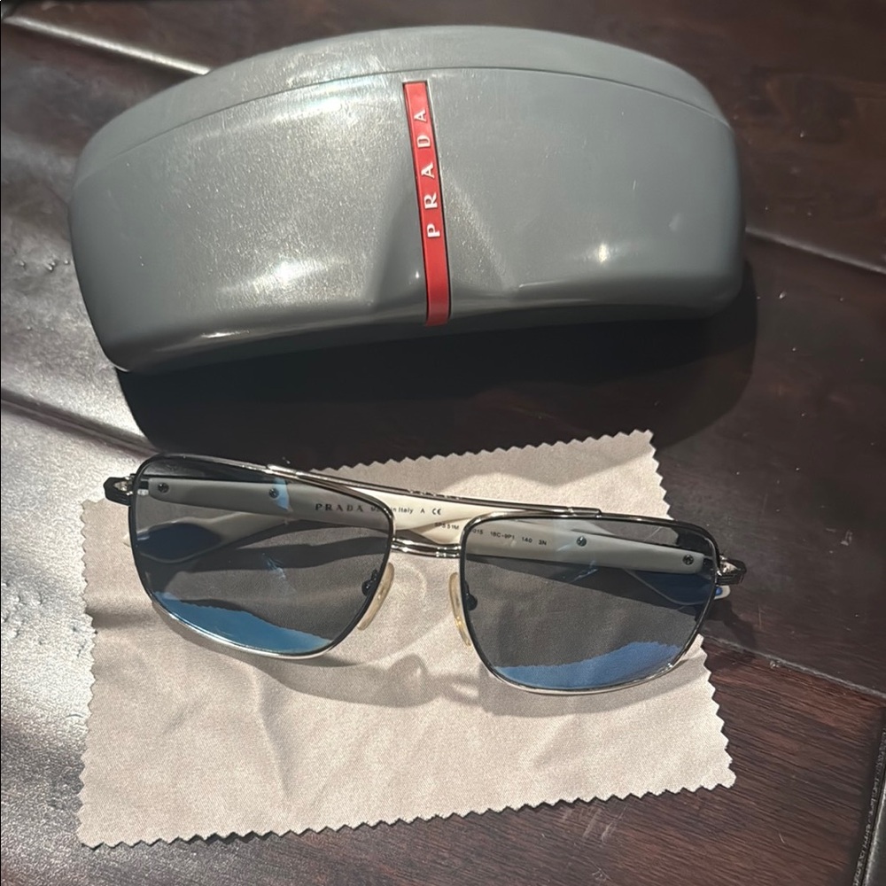 Vintage Prada Silver Sunglasses with Case